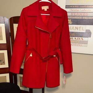 MICHAEL Michael Kors Vibrant Red Trench Coat